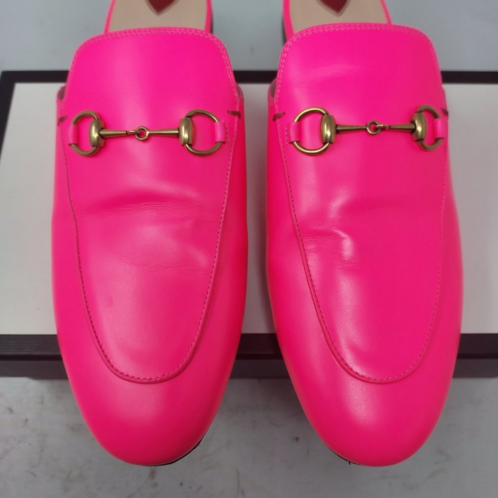 Gucci Hot Pink Horsebit Princetown Slide Mule - Picture 2 of 10